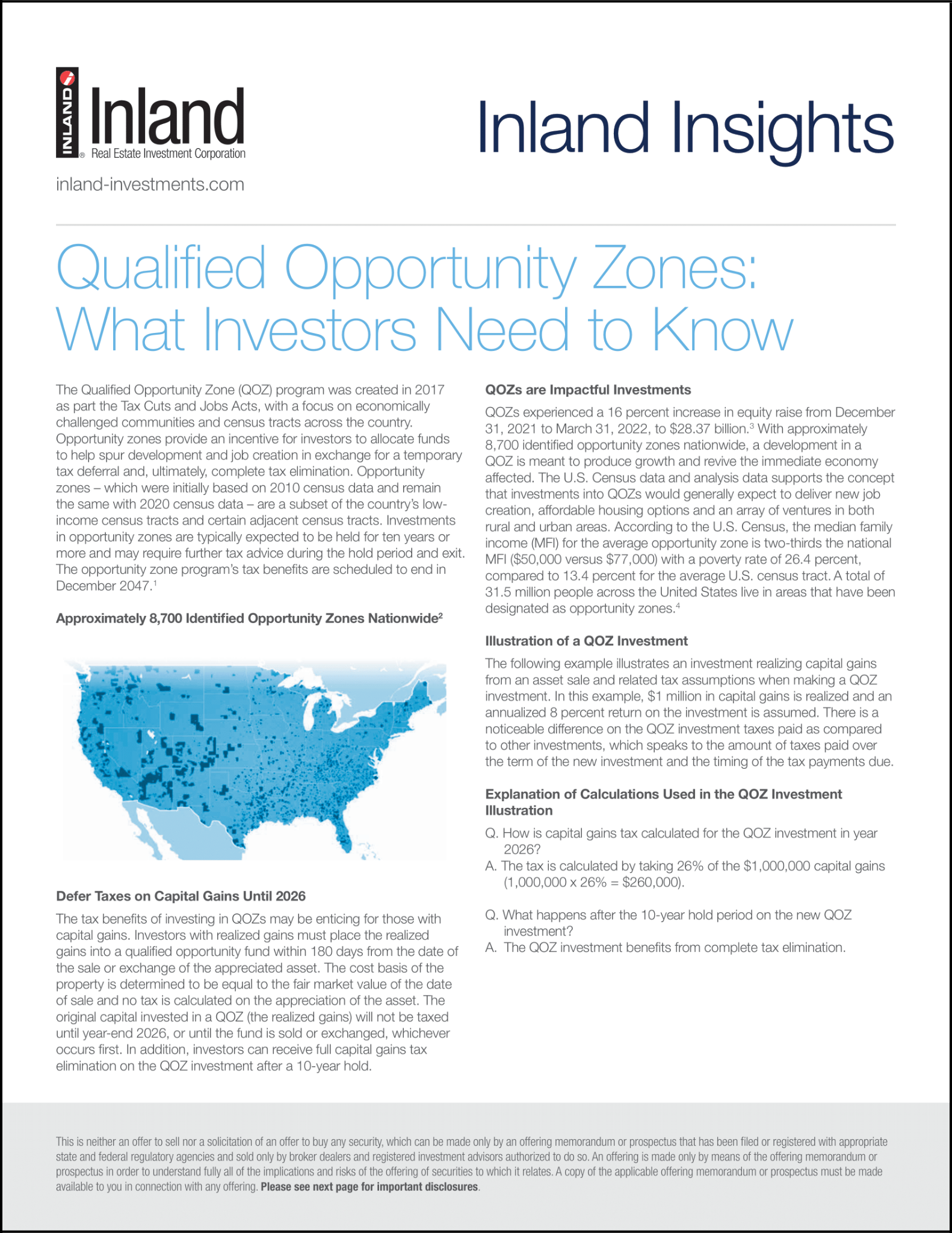 Qualified Opportunity Zones What Investors Need to Know Inland
